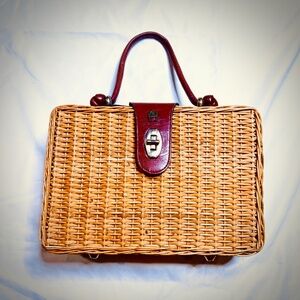 Vintage wicker handbag, Etienne Aigner